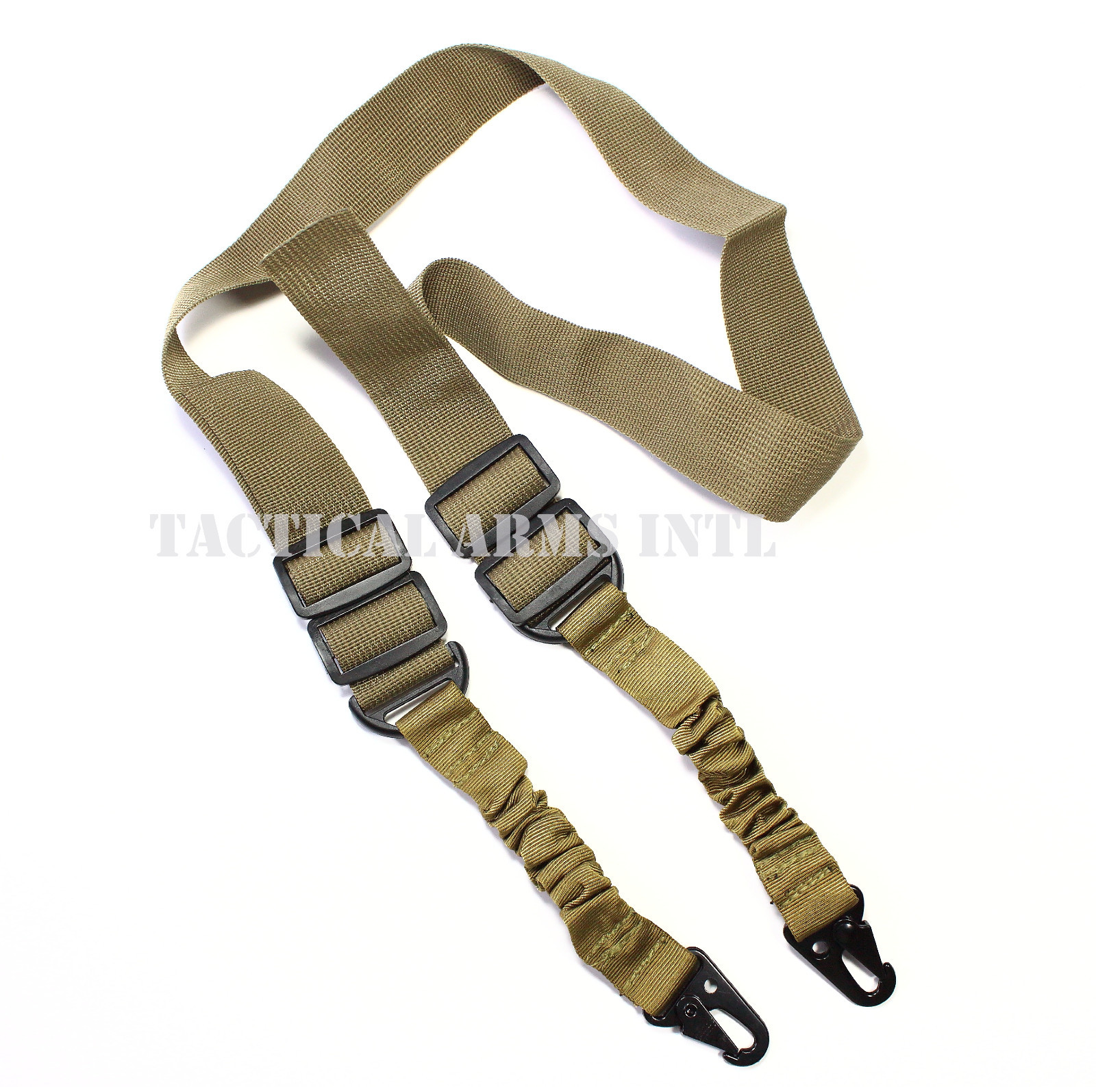 Tactical HIGH STRENGTH Dual 2 Two Point Bungee Sling Quick Release FDE Earth USA