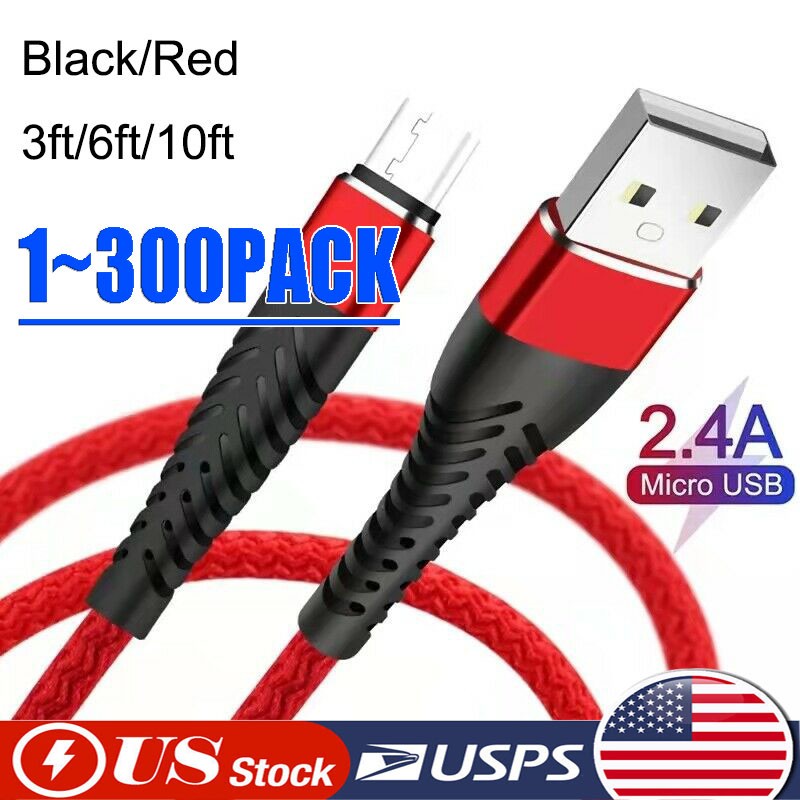 Heavy Duty Micro USB Fast Charger Data Cable Cord For Samsung LOT Android HTC LG