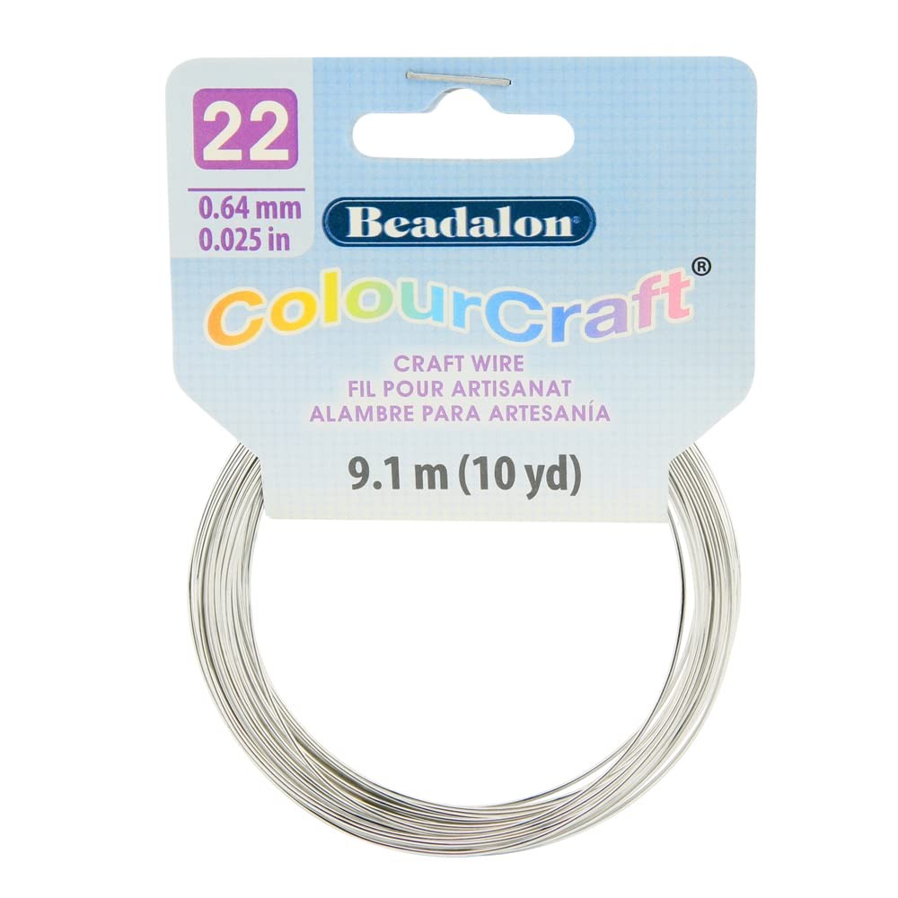22-Gauge ColourCraft Wire 0.64mm Silver Color Craft Wire 9.1m / 10yd Coil