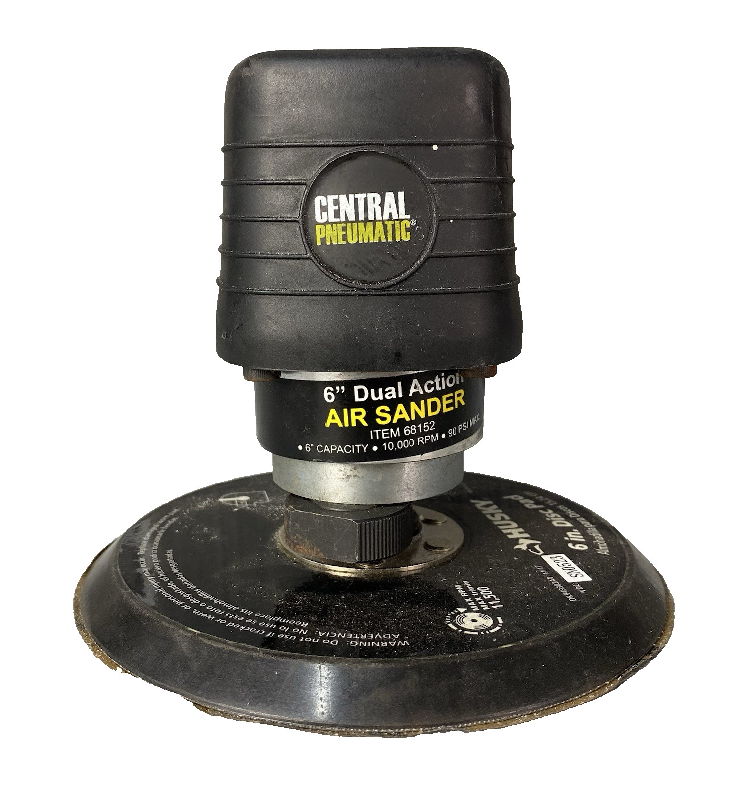 Central Pneumatic 6 Dual Action Air Sander 68152 10,000 RPM W/ Husky 6 Pad