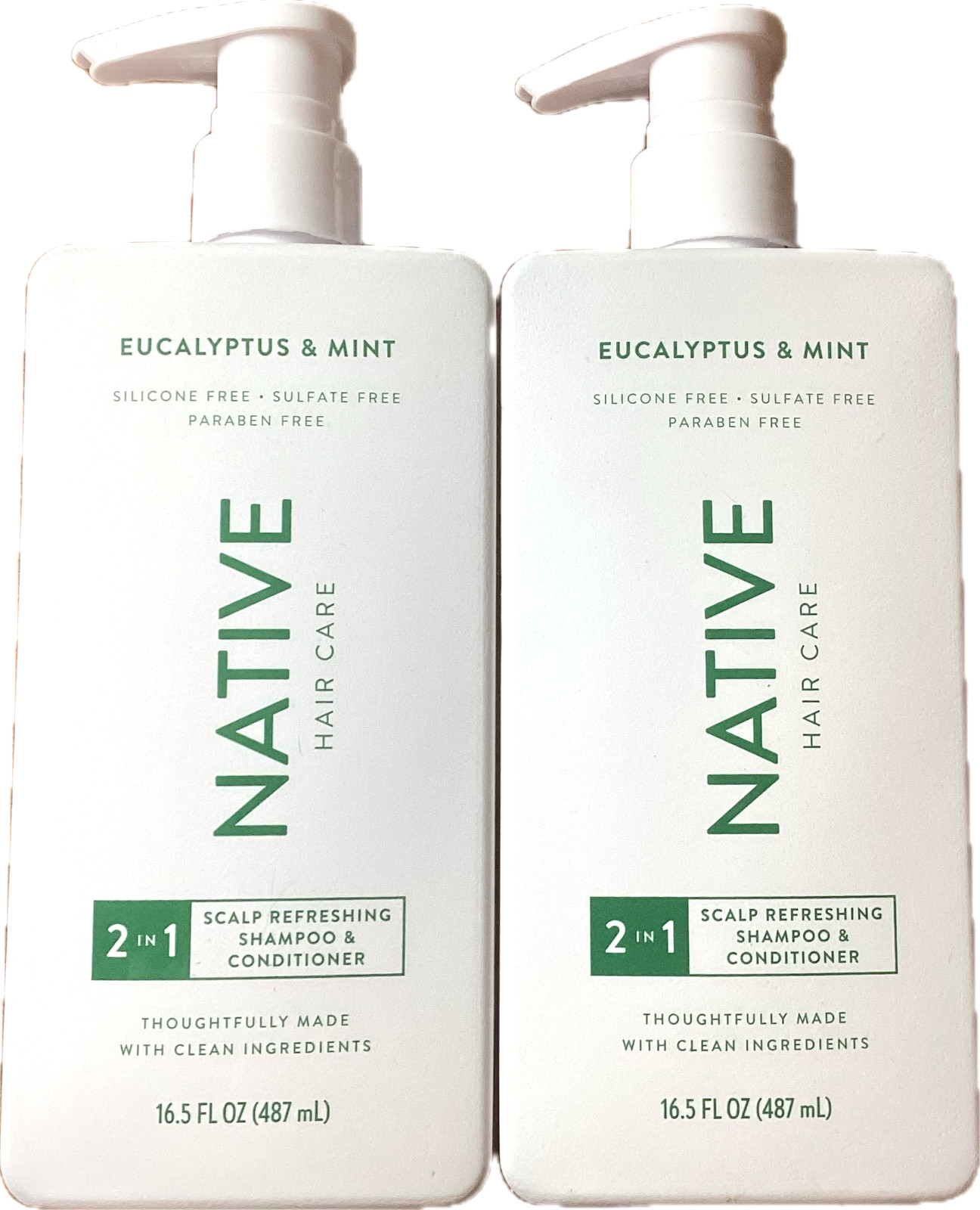 Native Scalp Refreshing 2-in-1 Shampoo/Conditioner Eucalyptus Mint 16.5 fl oz X2