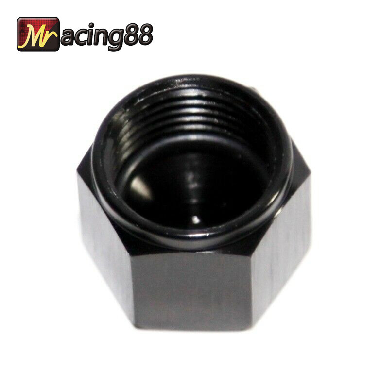 Black -8 AN Female AN Flare Fitting Cap 8 AN Block Off Aluminum High Quality