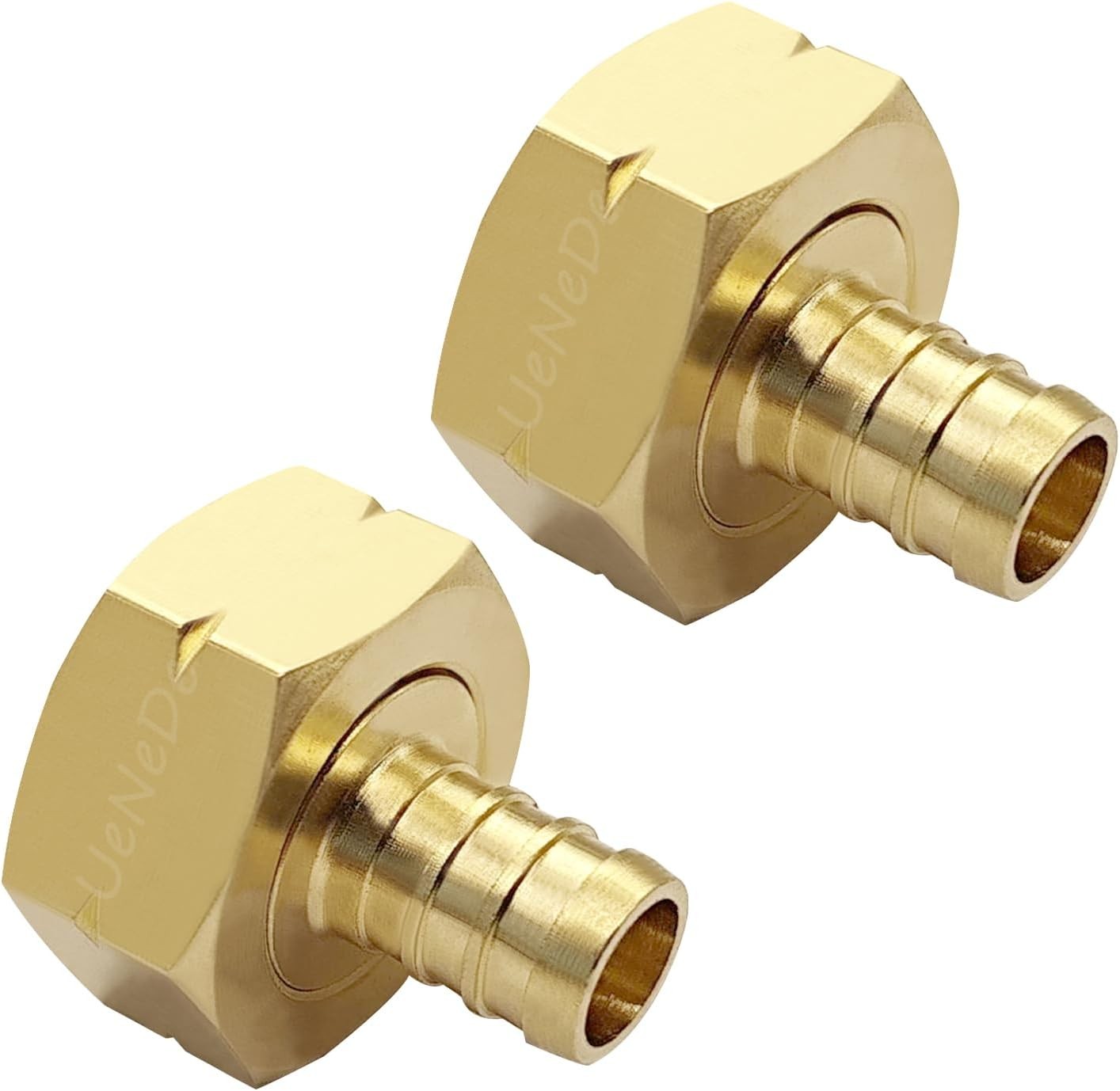 2PCS Brass 1/2" PEX Barb to 3/4" GHT Female Garden Hose End Connector