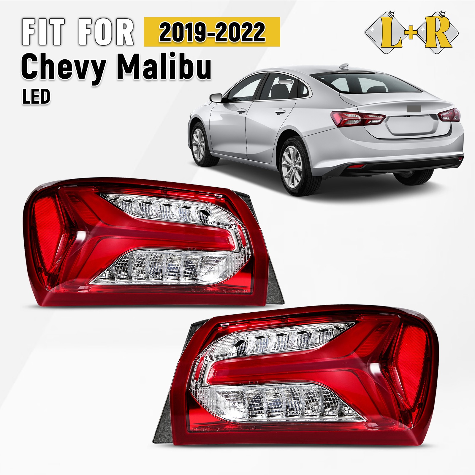 For 2019-2025 Chevy Malibu LED Outer Tail Light Replacement Left + Right Pair