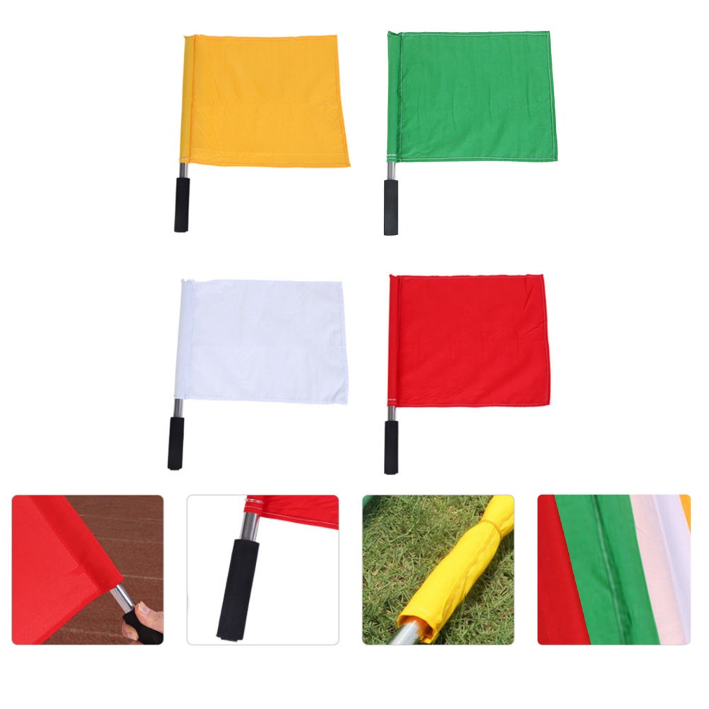 4 Pcs Hand Referee Flags With High Visibility For Sports Events