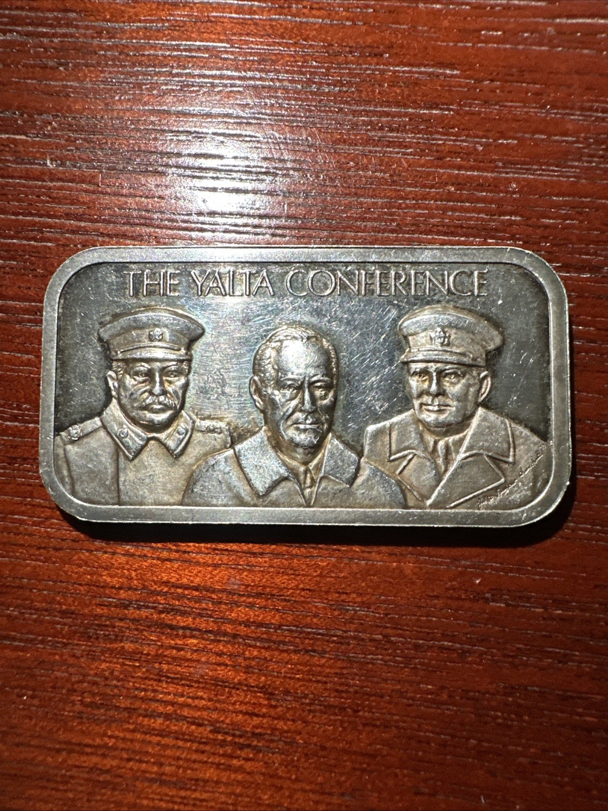 Vintage 1973 Yalta Conference 1 Oz  .999 Silver Bar Churchill LTD  #0570/4000