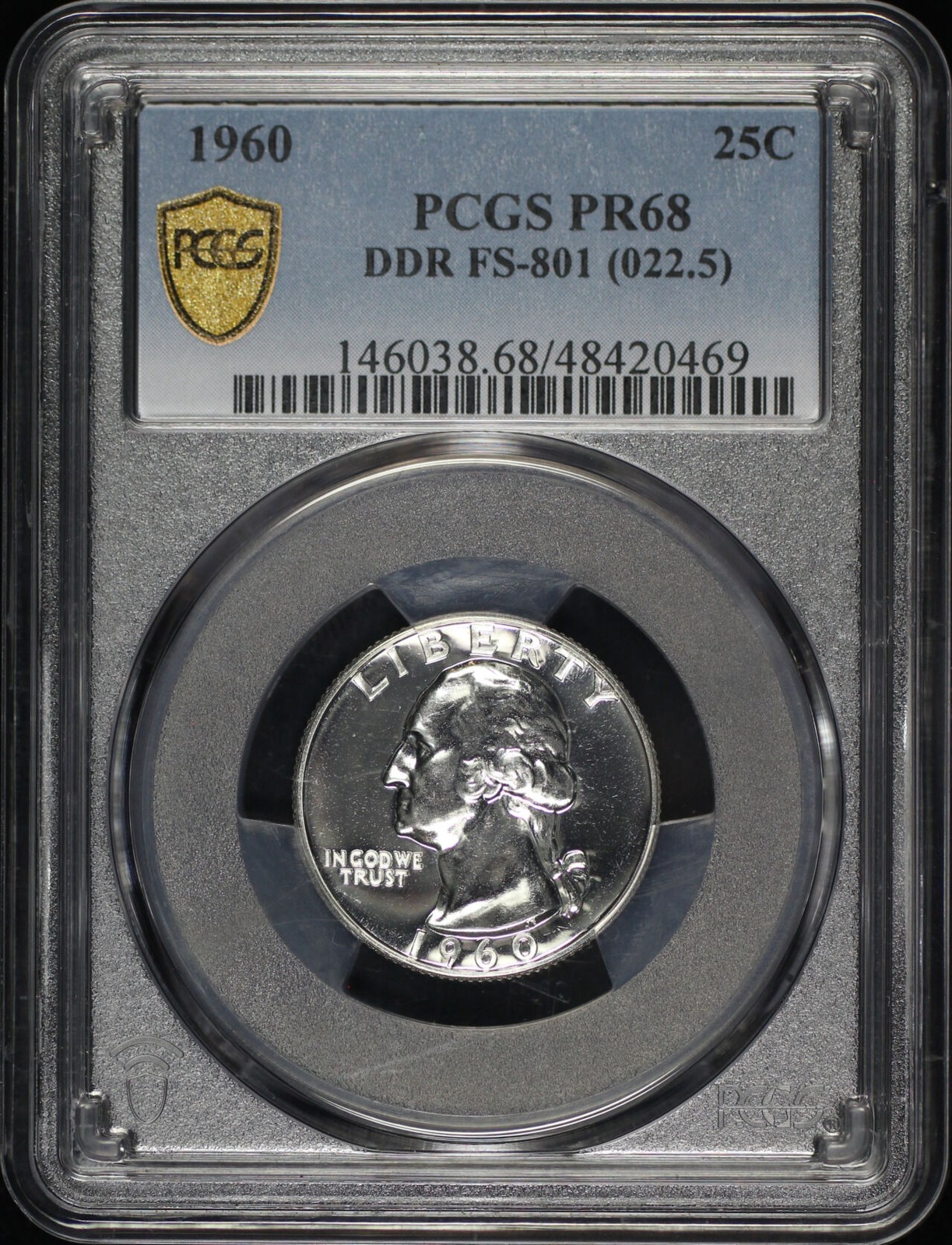 1960 Doubled Die Reverse Washington Quarter FS-801 (022.5) PCGS PR-68