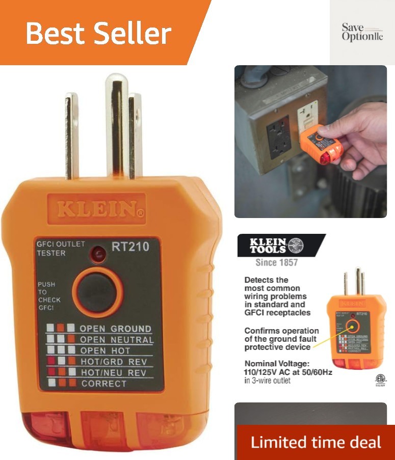 Outlet Tester, Receptacle Tester for GFCI / Standard North American AC Electr...