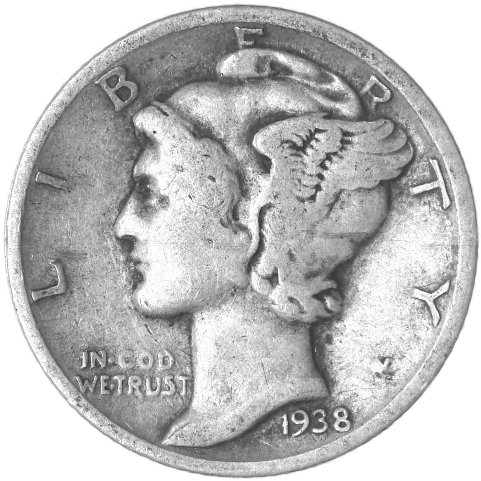 1938 S Mercury Dime 90% Silver Good GD
