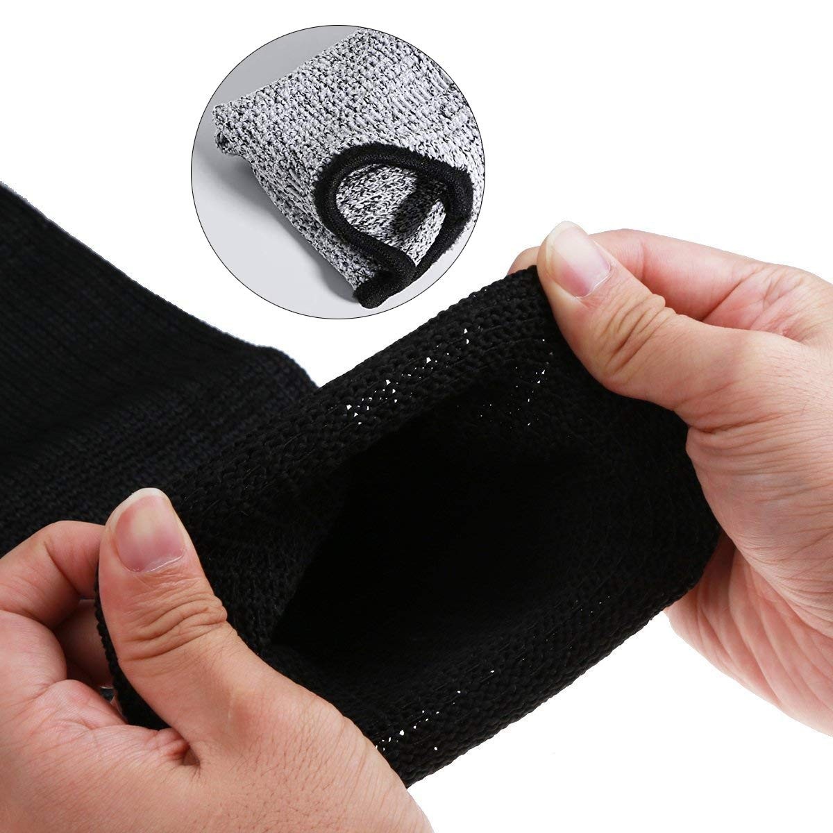 CAWANFLY Protective Arm Sleeves, Level 5 Protection Cut Resistant 40cm, Black