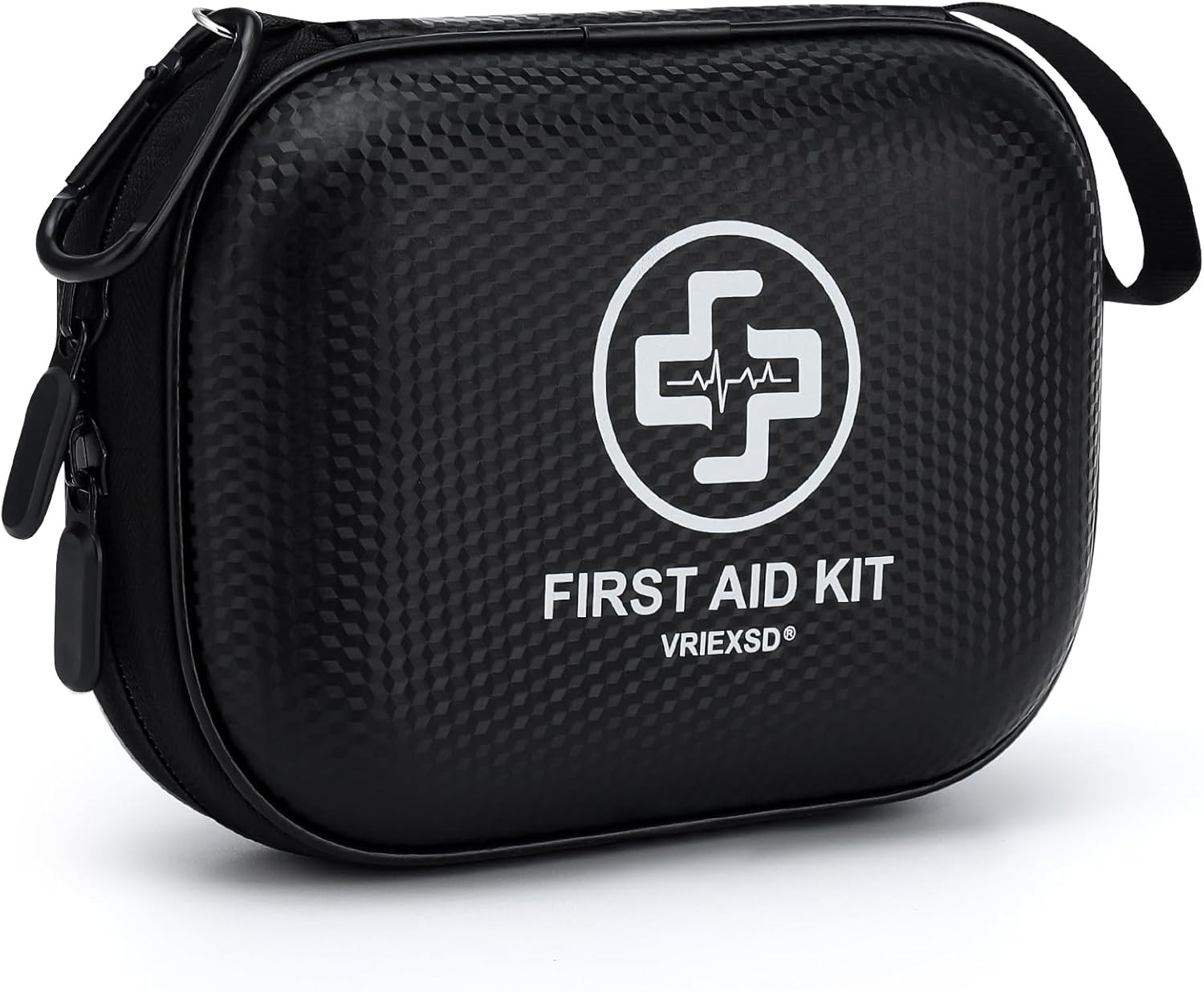 Mini First Aid Kit - 150 Piece Small Waterproof Hard Shell Medical Kit (Black)