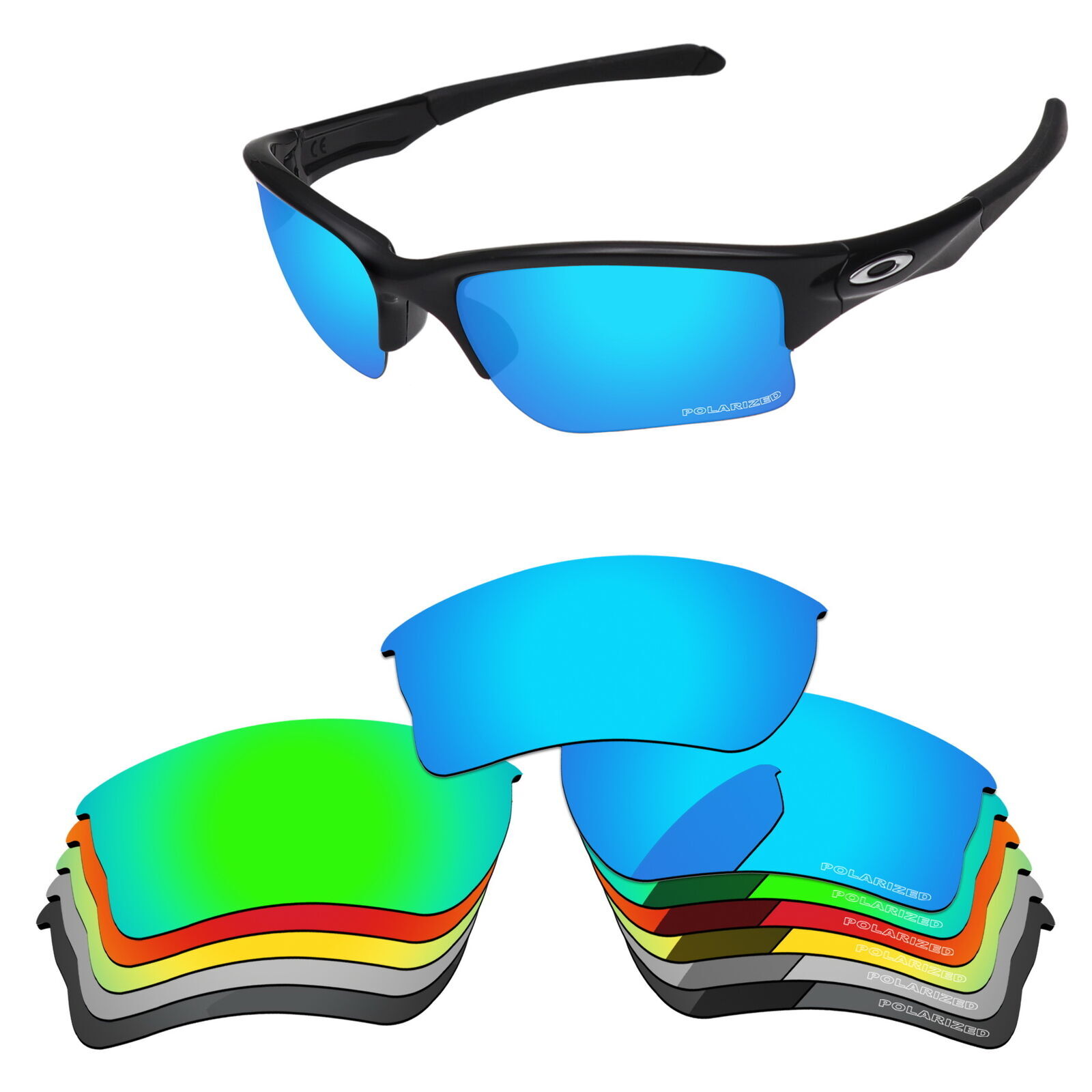 Lenslog POLARIZED ETCHED Replacement Lenses For-Oakley Quarter Jacket OO9200