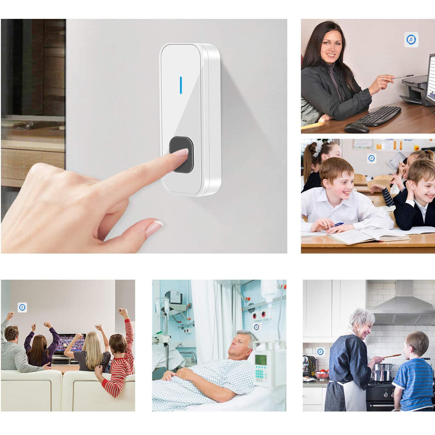 Big House Multi Point Call Multi Point Receive Doorbell Set 3 Button 3 Receivers