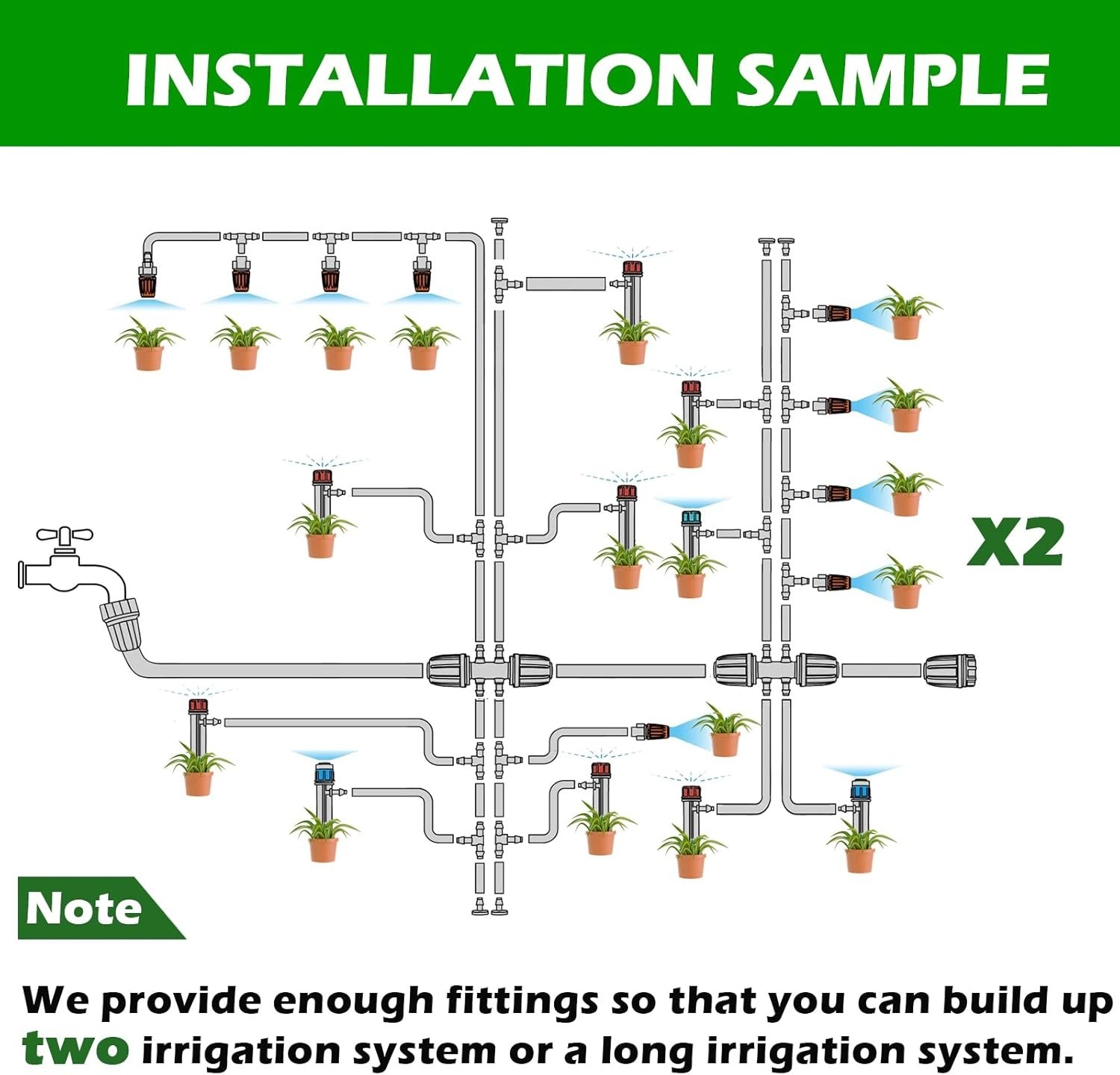 240FT Drip Irrigation System Kit, Automatic Garden Watering Misting System fo...
