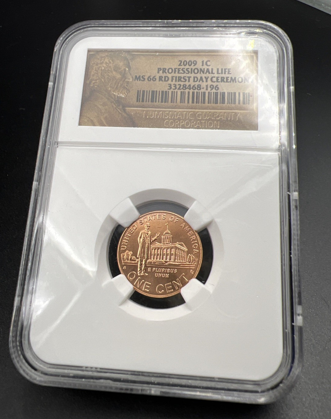 2009 1c Lincoln Professional Life Commemorative Cent Coin MS66 NGC #196