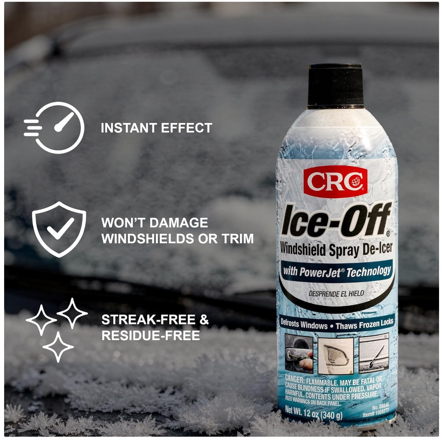 Ice-Off Windshield Spray De-Icer, 12 oz (12 Pack)