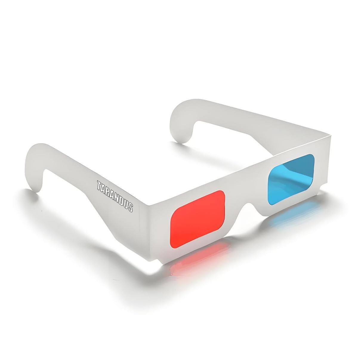 TARANDUS 3D Glasses for Movies Red/Cyan Cardboard in White 3packs