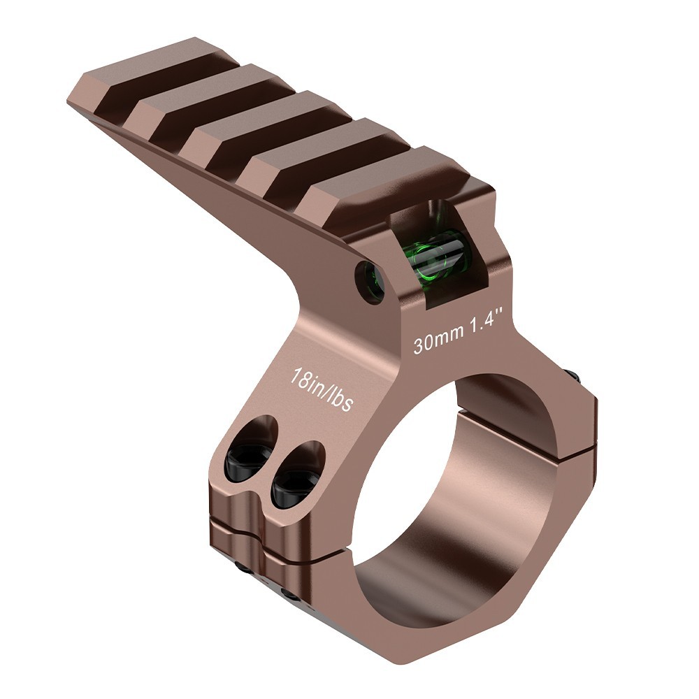 Brown Aluminum Scope Level Rings 20mm Rail Hunting Scope Rings 30mm Tube CNC