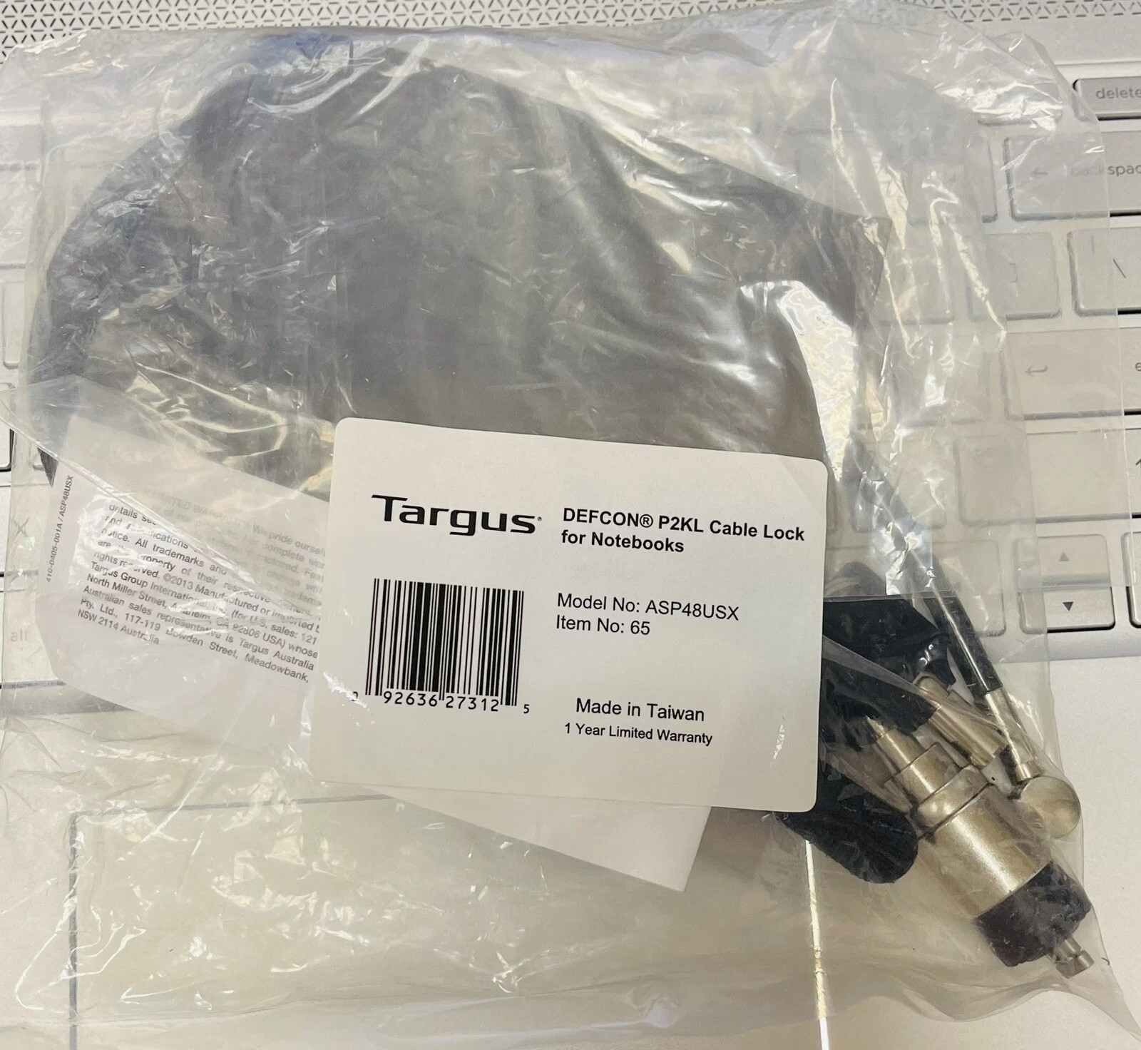 Targus DEFCON P2KL Cable Lock for Notebooks ASP48USX
