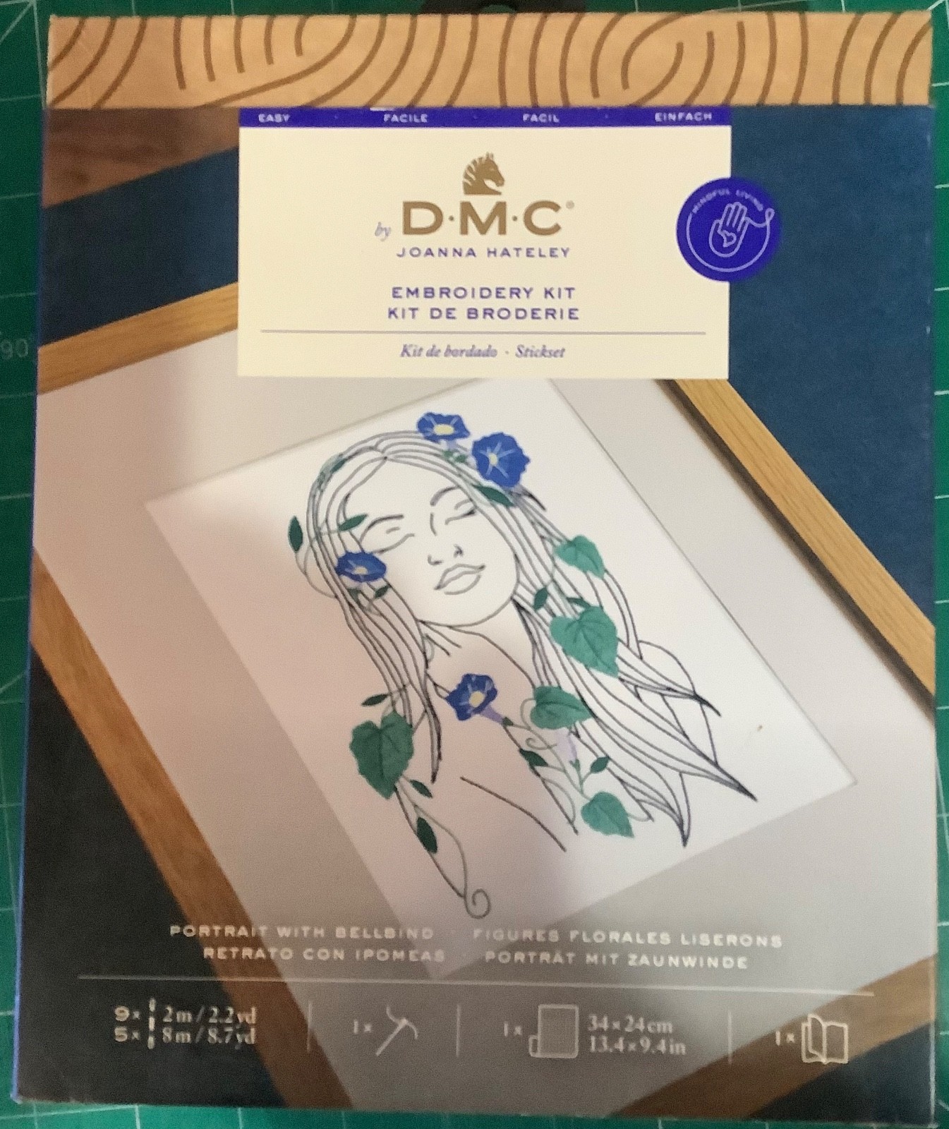 DMC embroidery kit Portrait with bellbind by Joanna Hartley