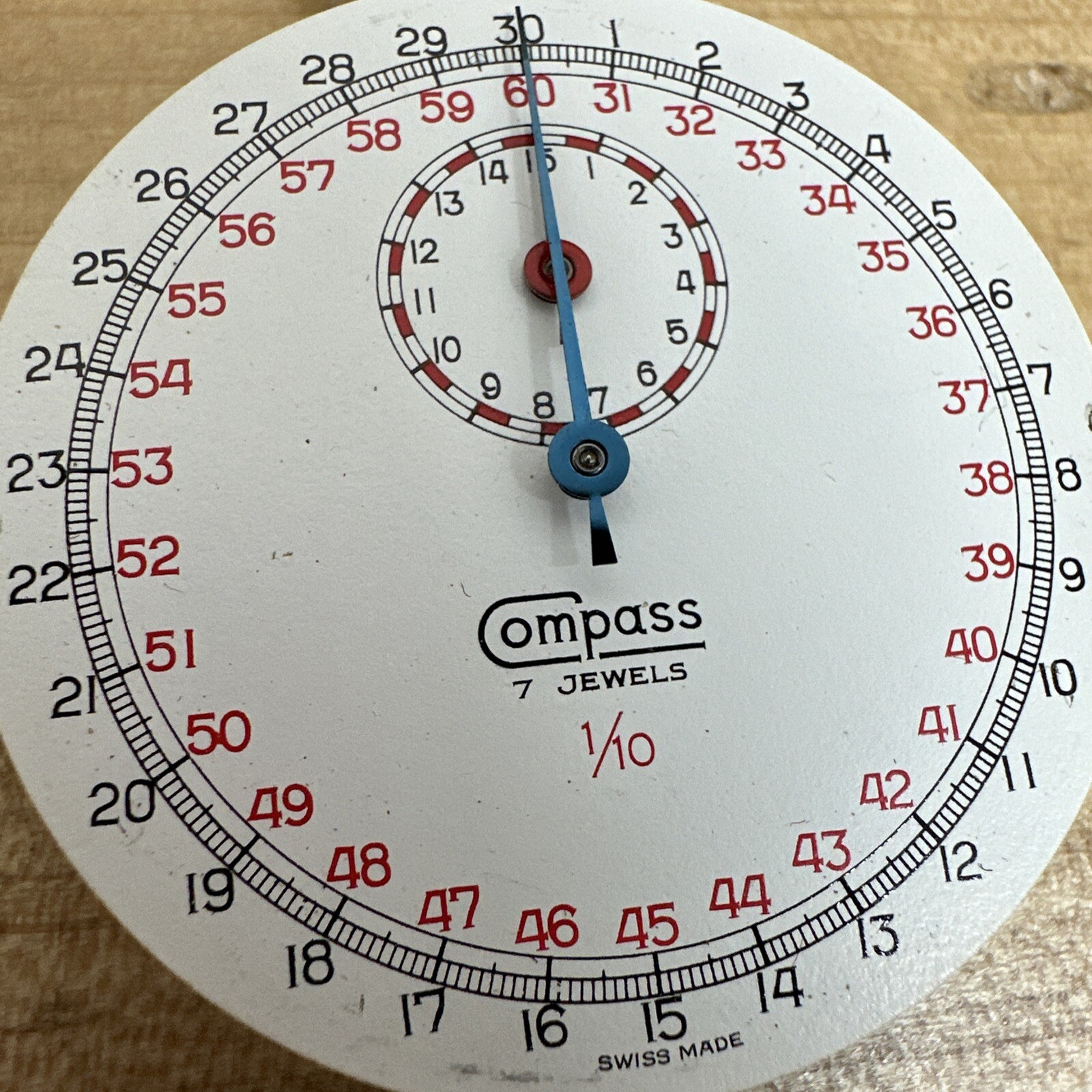 Compass Instrument & Optical Co 7j Stopwatch Swiss Made As Is Movement F647