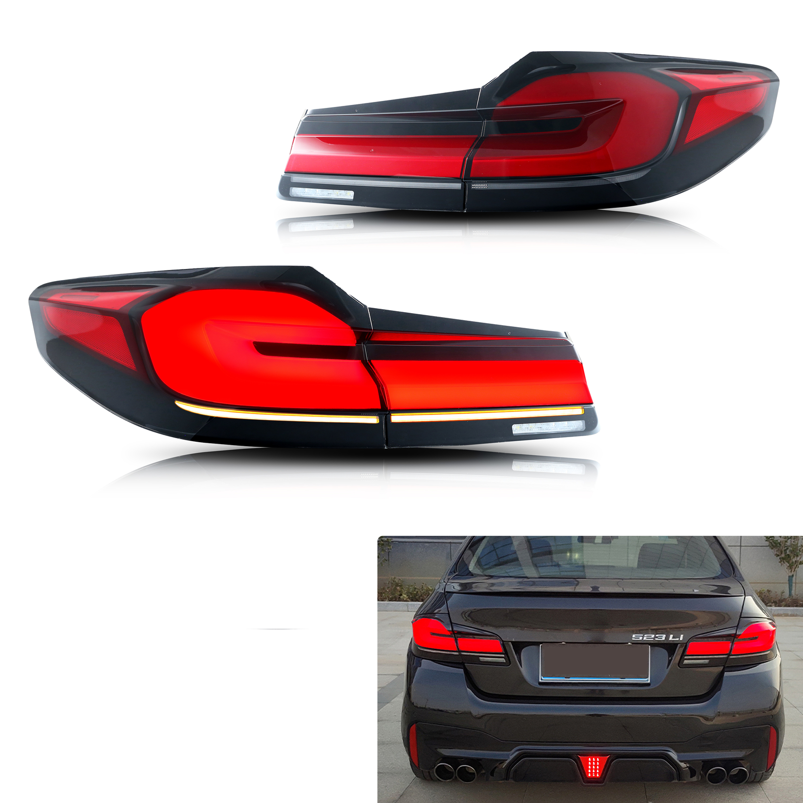 LED LCI Tail Lights for BMW G30 M5 F90 5-Series 2017-2020 Rear Lamps Assembly