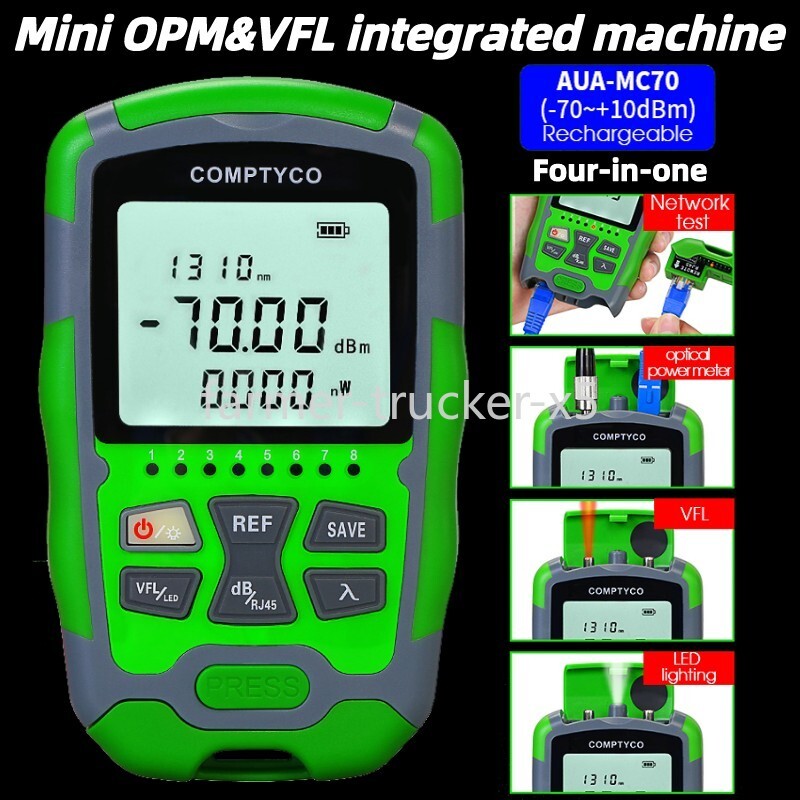 Rechargeable Fiber Tester 4 in 1 Mini Optical Power Meter -70~+10dBm New