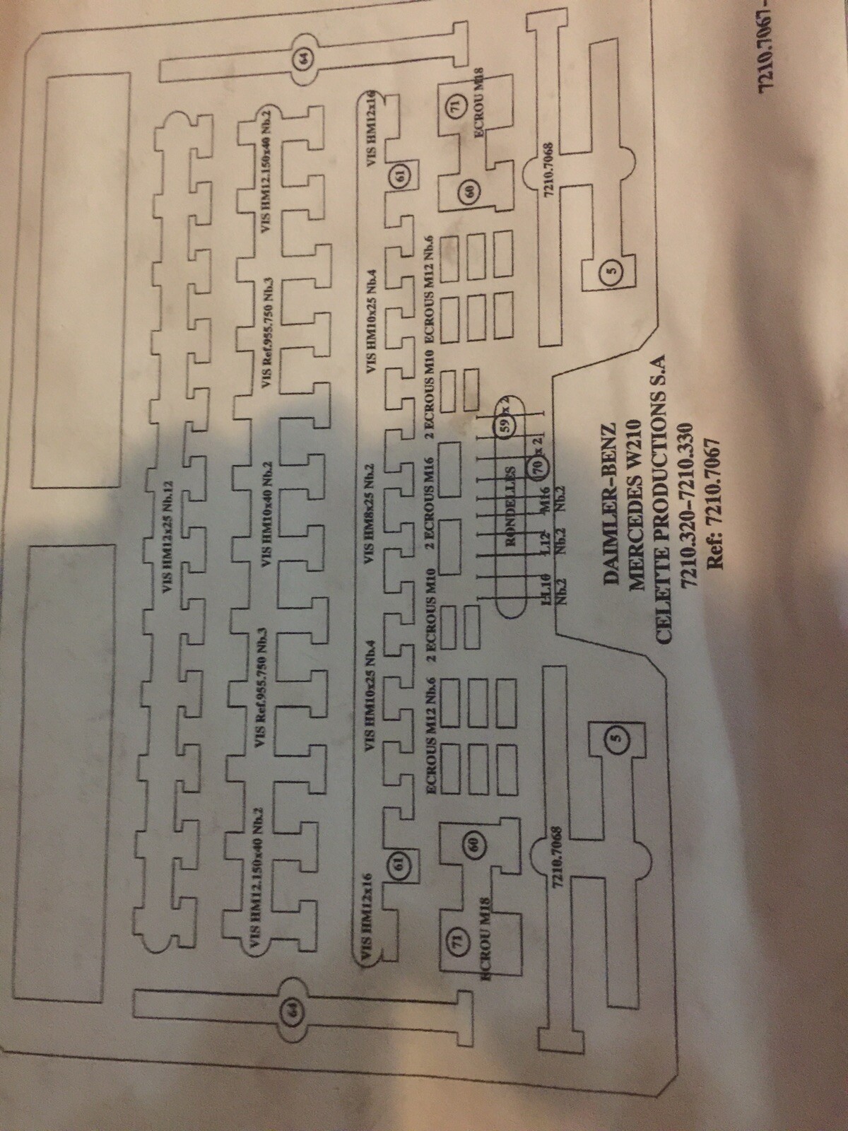 Celette frame machine Mercedes Control Points For Fixtures W210.