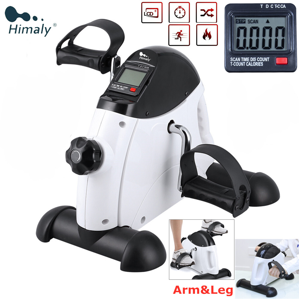 Portable Mini Exercise Bike Pedal Exerciser Fitness Cycle LCD Arm Leg Under Desk