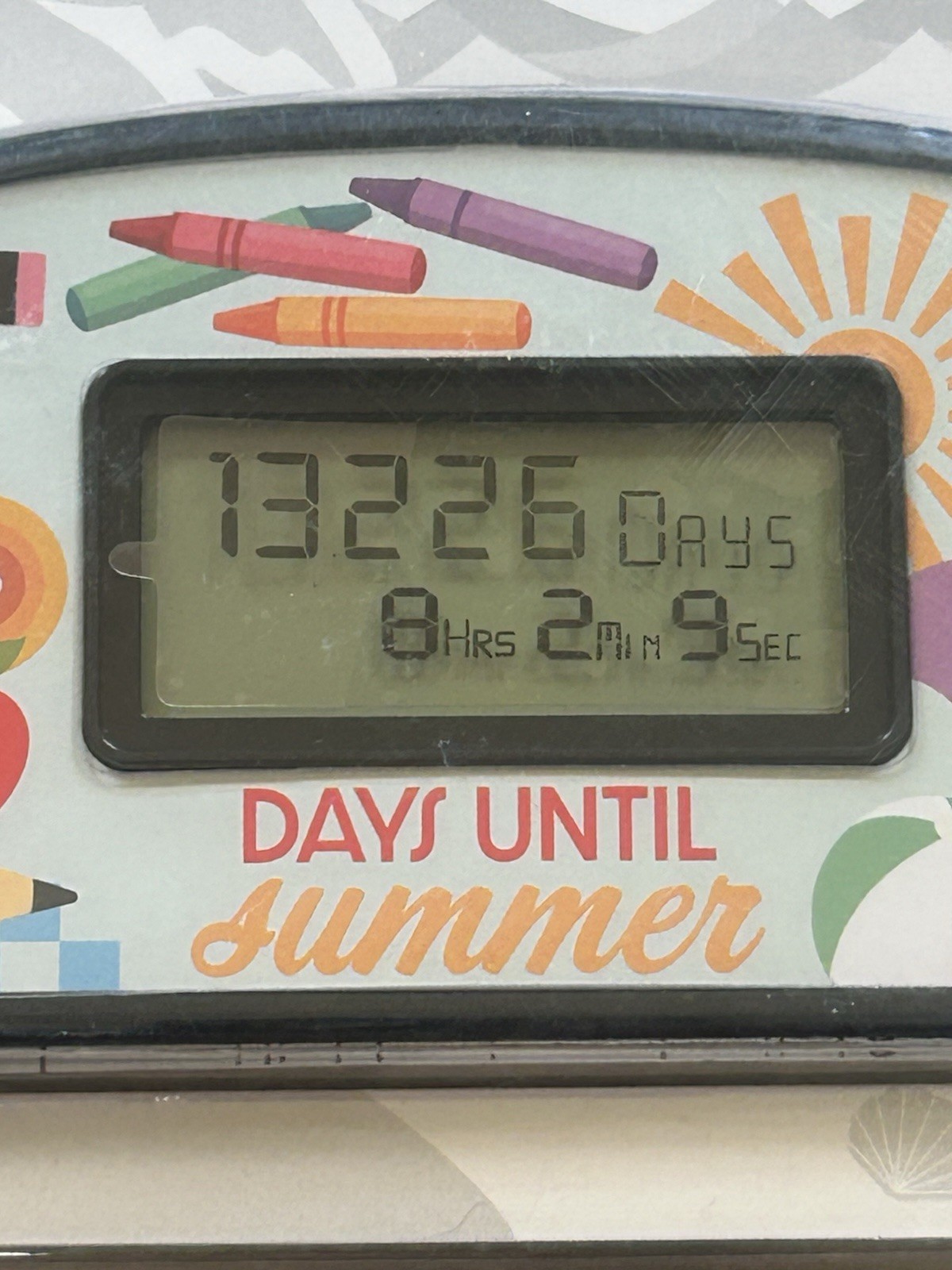 BIGMOUTH Days Until Summer Countdown Clock Timer Days, Hr, Min, Sec Countdown