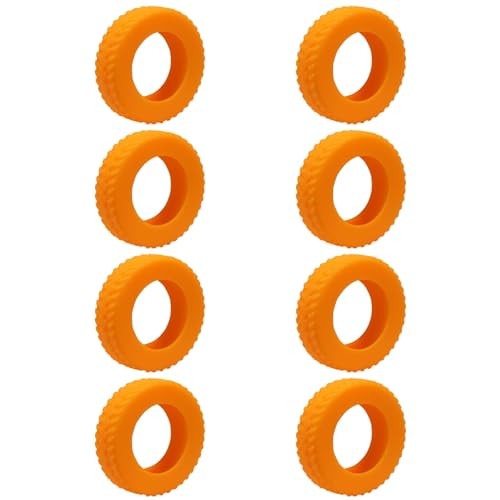 8 Pcs Luggage Wheel Cover, Anti-Fall, Dustproof, Scratch-Resistant and Orange