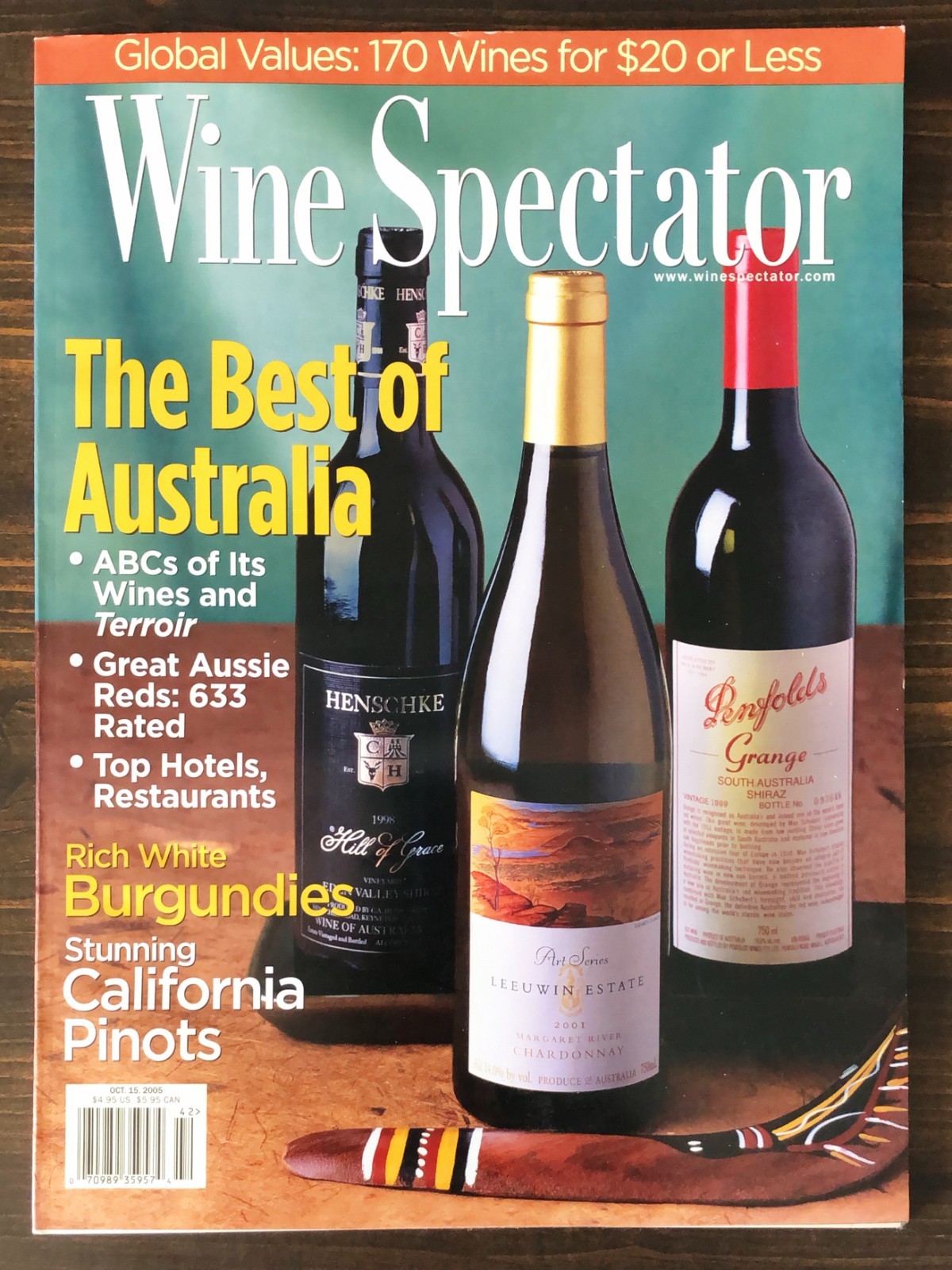 2005 Wine Spectator Magazine - Lot of 4 (Aug 31, Sep 30, Oct 15, Oct 31)