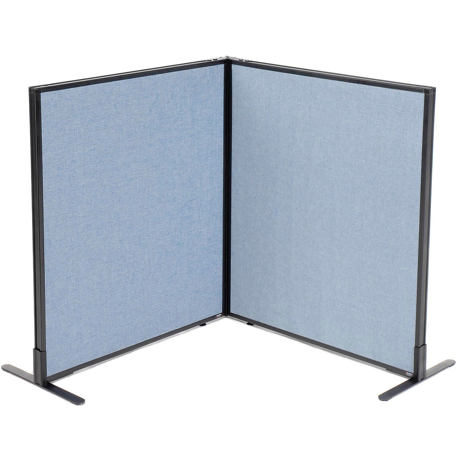 36-1/4"W x 42"H Freestanding 2-Panel Corner Room Divider Blue