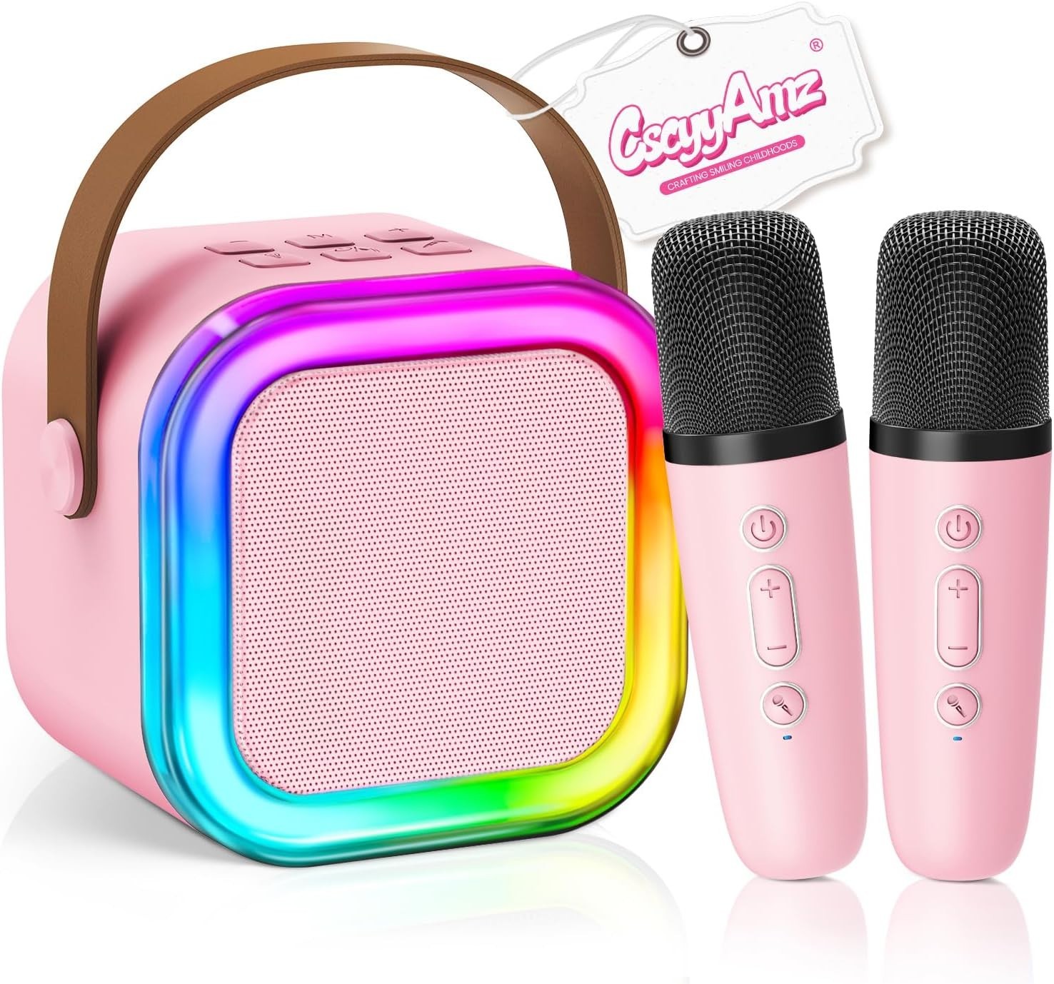 Microfonos Inalambricos y Bocina Bluetooth Para Karaoke Grabacion De Voz Niñas