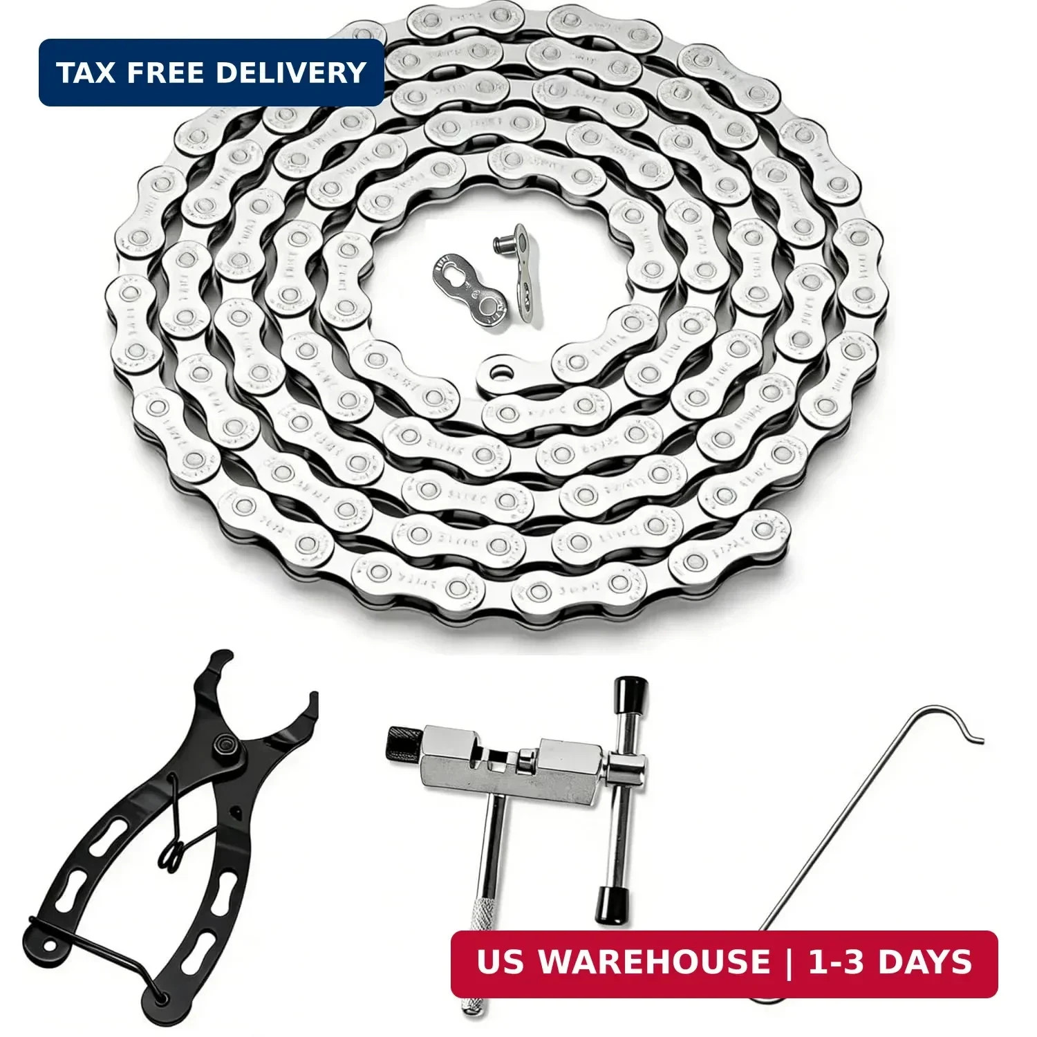 Bike Chain kit, 6/7/8 Speed, Waterproof & Rust-Proof, 126 Links, Compatible with