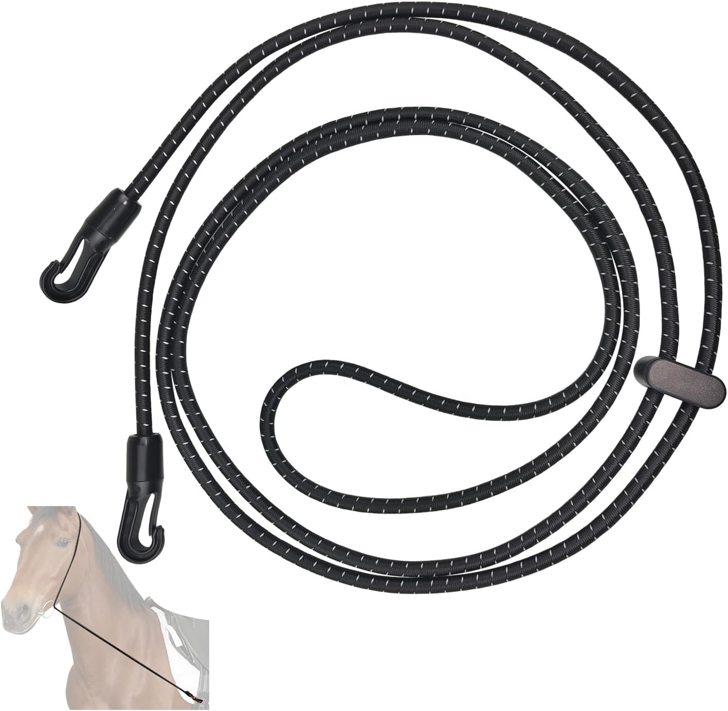 Elastic Horse Training Reins – Adjustable Neck Stretcher for Lunging, Side Reins