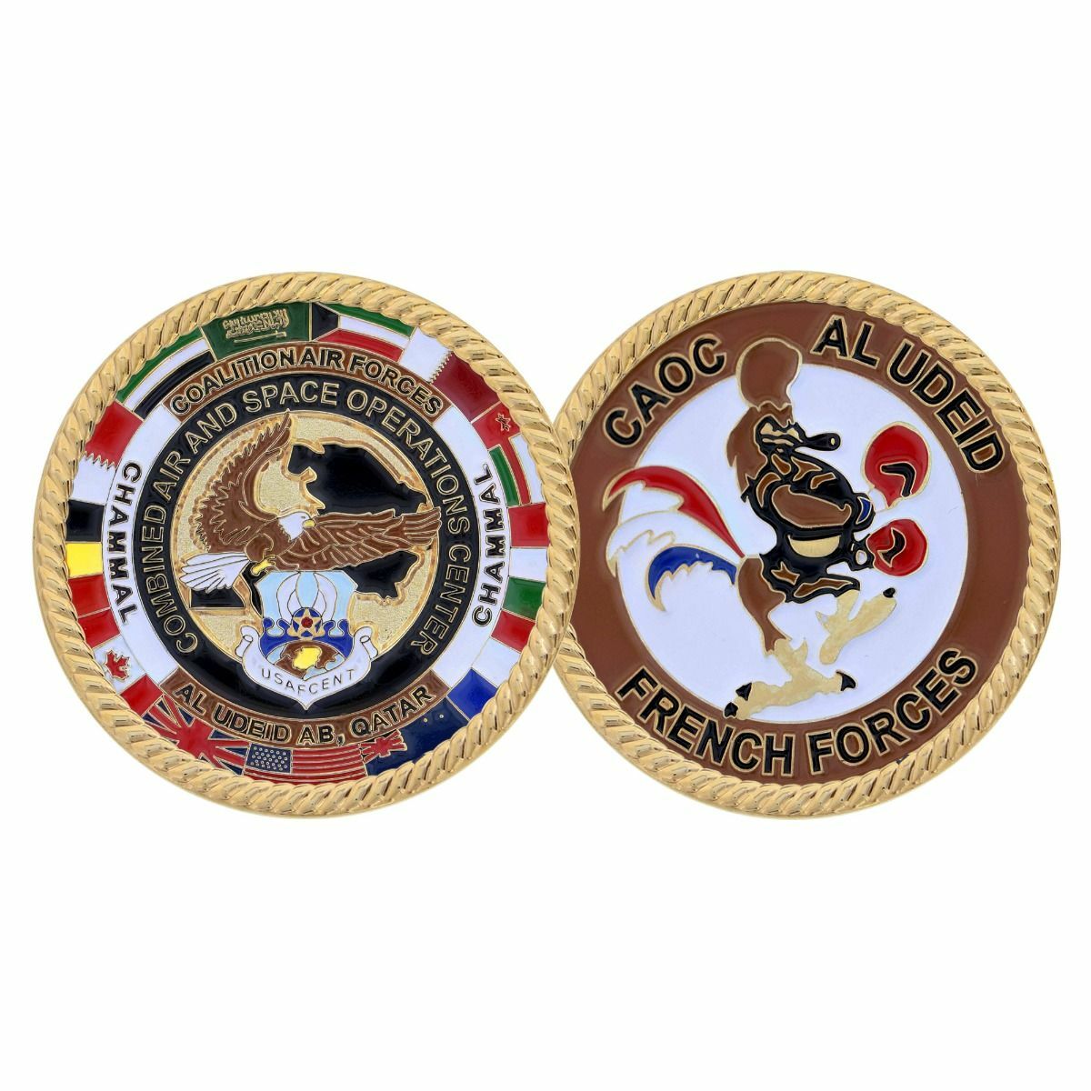 GAOC AL UDEID AIR BASE FRENCH FORCES OPERATIONS CENTER 2" CHALLENGE COIN