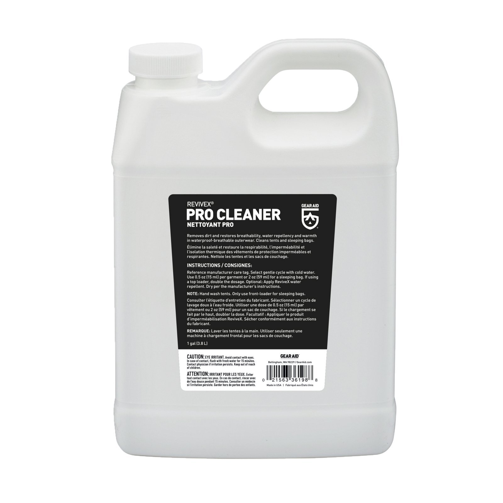 GEAR AID Revivex Pro Cleaner Wash for GORE-TEX Jackets Tents Outdoor Gear, 1 Gal