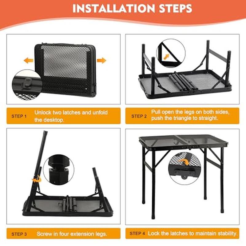 Mesh Desktop Camping Table Lightweight & Portable Grill Table RV BBQ Picnic New