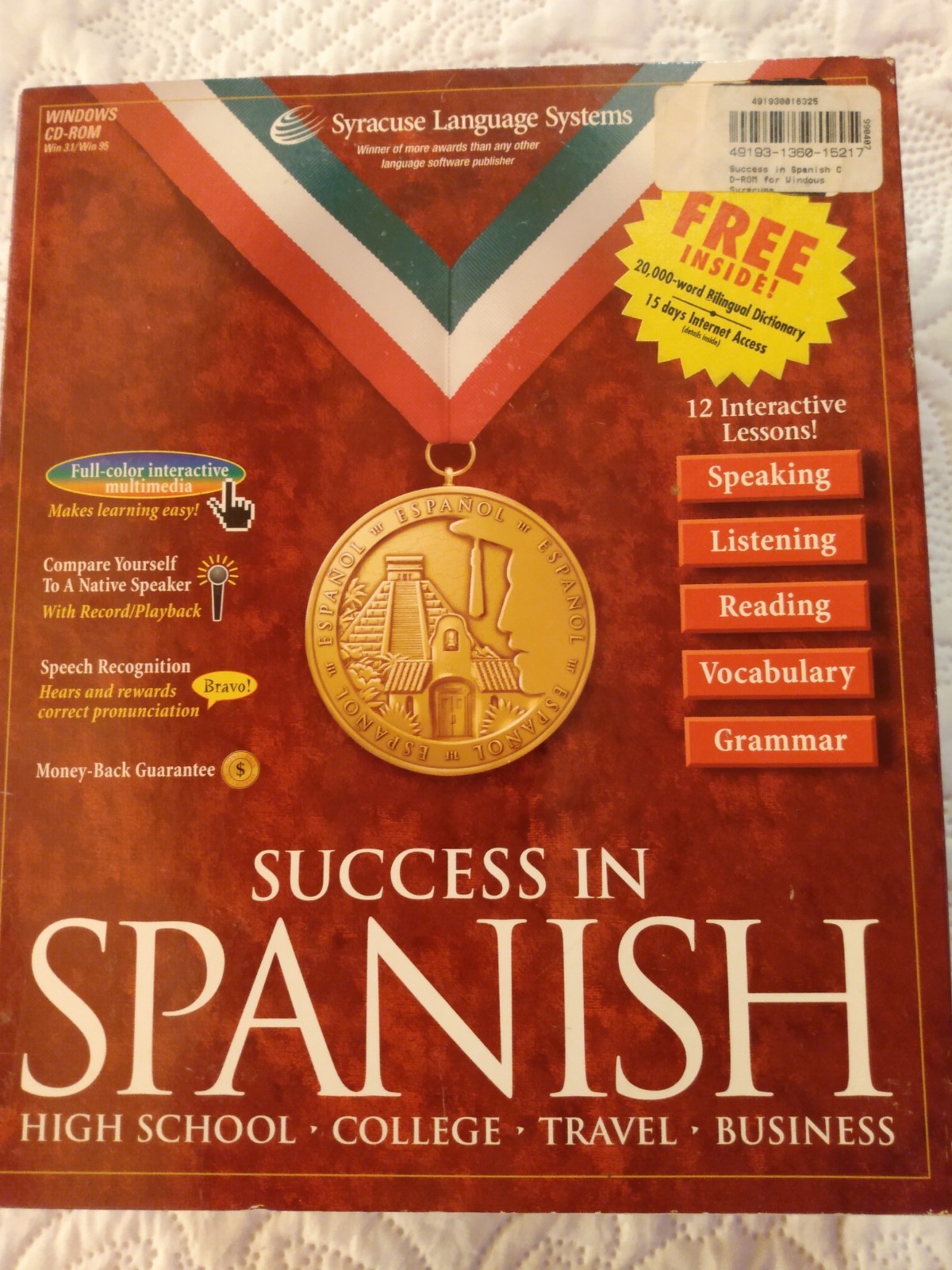 VTG Success in Spanish Syracuse Language Systems CD-ROM Win 3.1/Win 95 Travel