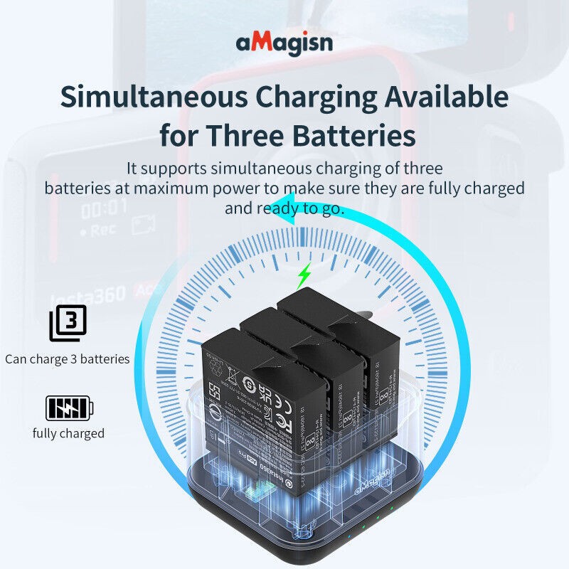 Battery Charging Hub Charger for Insta360 Ace/Ace Pro Camera Charging Accessory