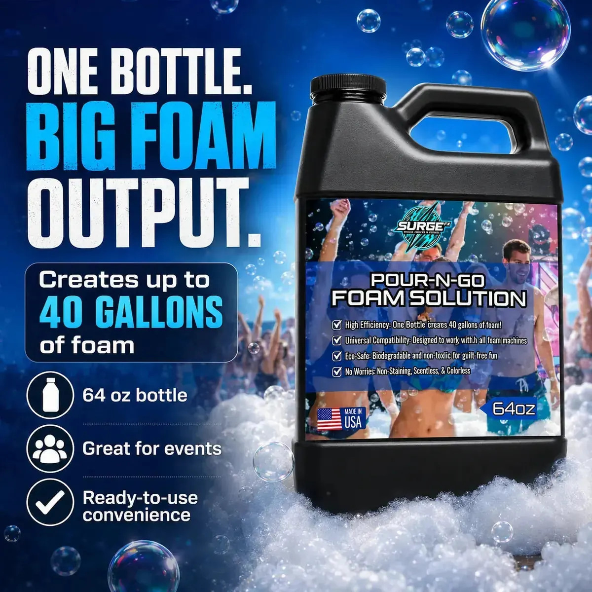 64oz Pour & Go Foam Solution Ready-to-Run Concentrate SurgeFX