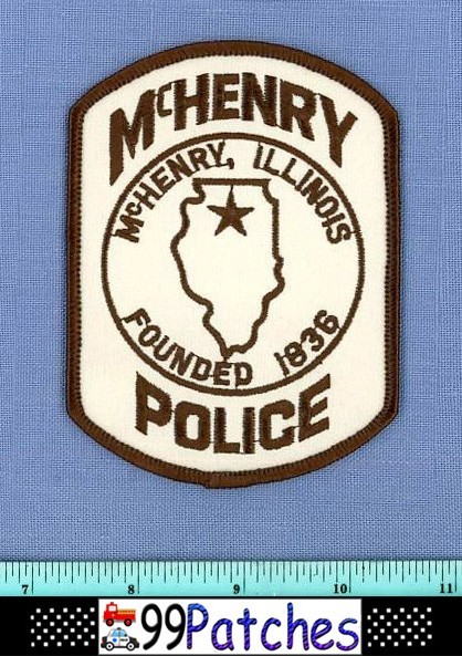 McHENRY ILLINOIS Police Shoulder Patch STATE SHAPE OUTLINE CITY STAR 5G