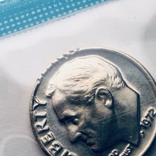 1972-P Ereror Dime ~ Machine Marks / Damage Inside Sealed Mint Cello ~ Unique!