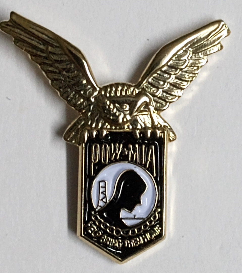 POW MIA Help Bring Them Home Eagle Enamel Lapel Hat Military Pin 1"h NEW