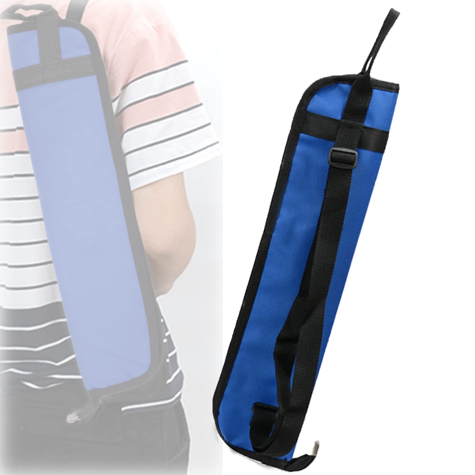 Blue Universal Drumstick Bag Case Holder For Mallets Hanging Loop Accessory