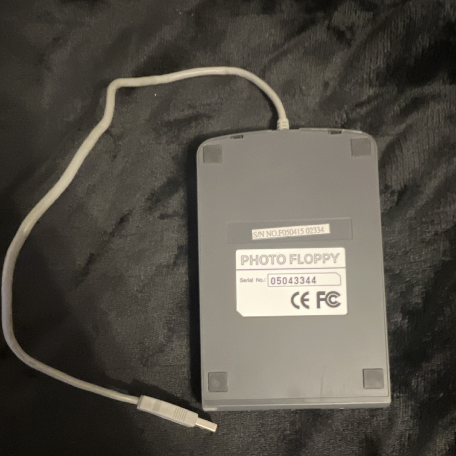 Photo Floppy USB External Floppy Disk Drive, USB-Powered, Gray, for PC