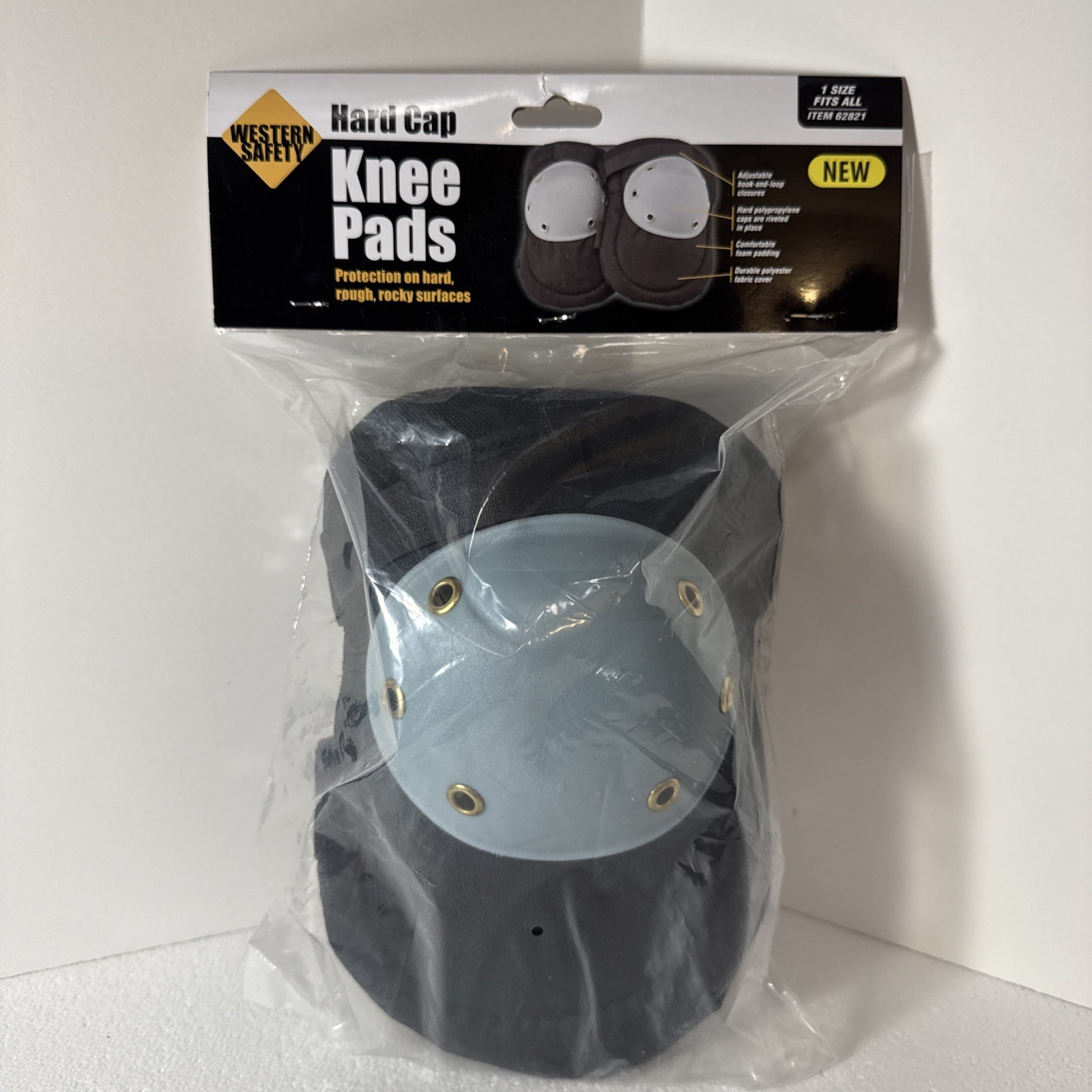 Western Safety Knee Pads One Size Fits All Protective Gear Hard Cap Work NIP