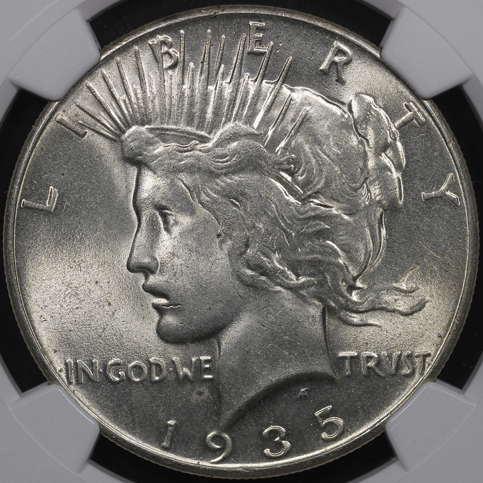 1935 Peace Dollar - $1 NGC MS62 - Flashy Example!