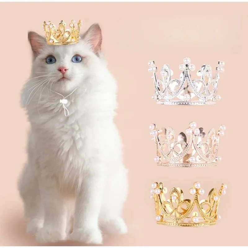 Funny Pet Crown Hat Adjustable Birthday Party Supplies for Dogs Cats Cute Photo
